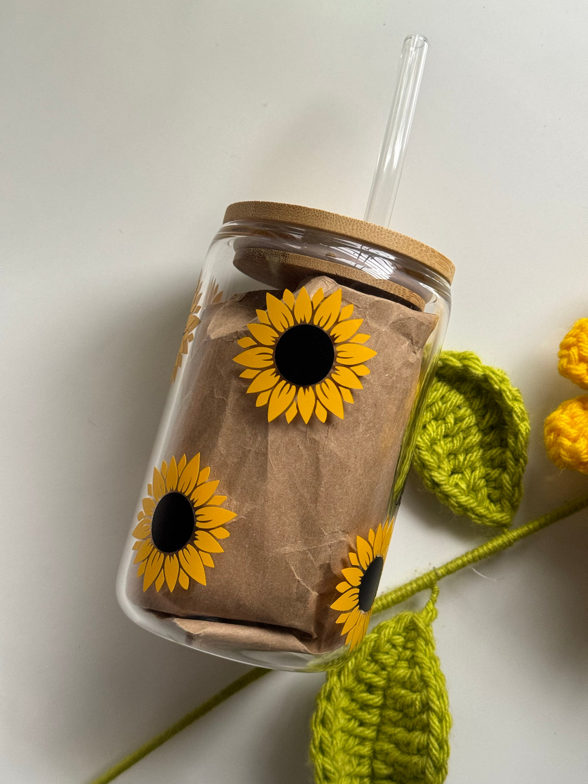 Personalised Glass Can with Wooden Lid