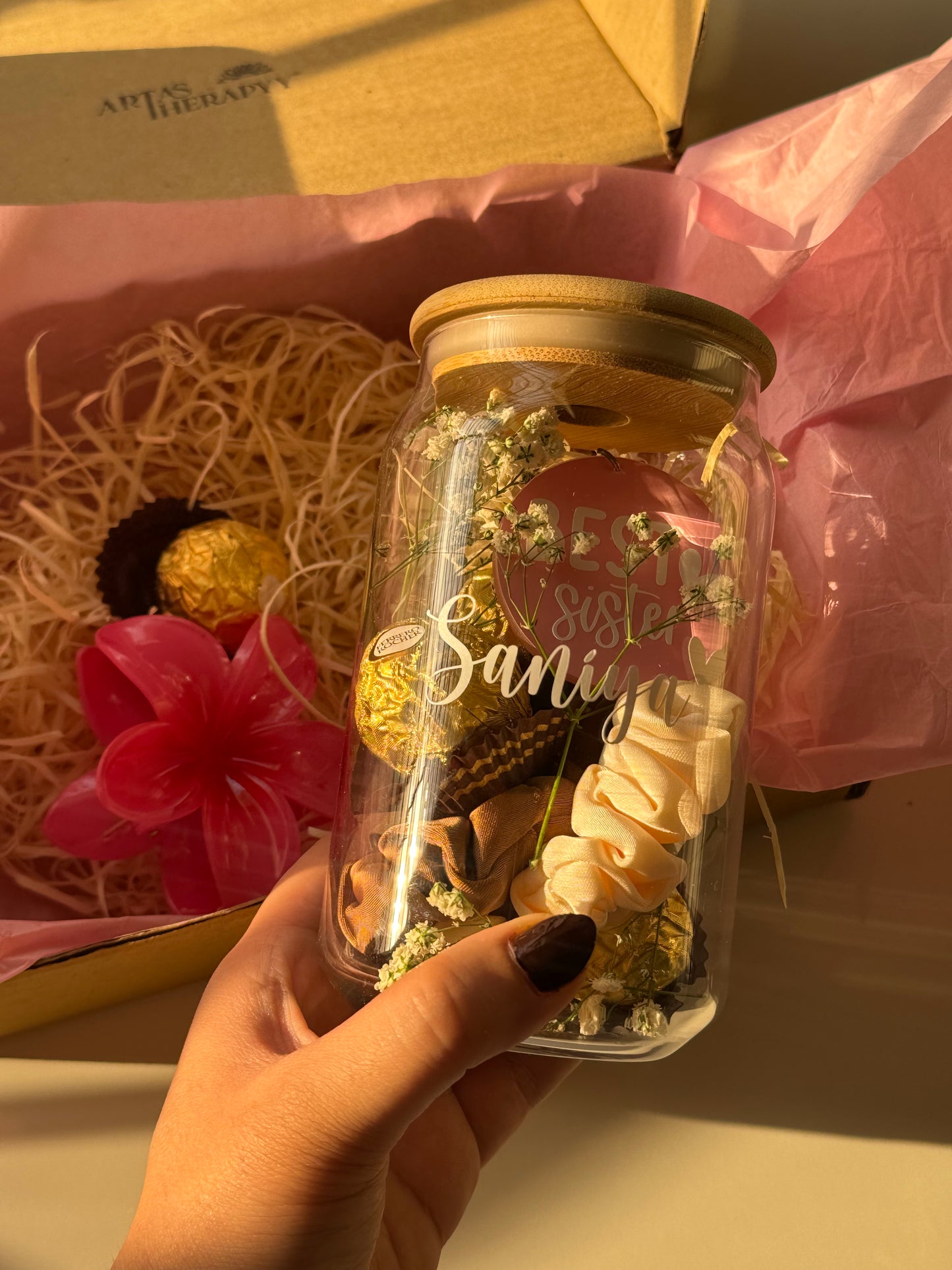 Personalised Glass Can Gift Combo