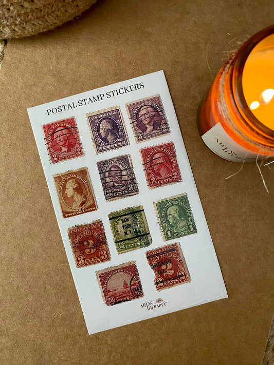 Postal Stamps Sticker Sheet