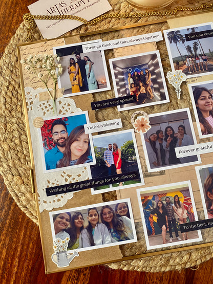 Large brass standing picture frame