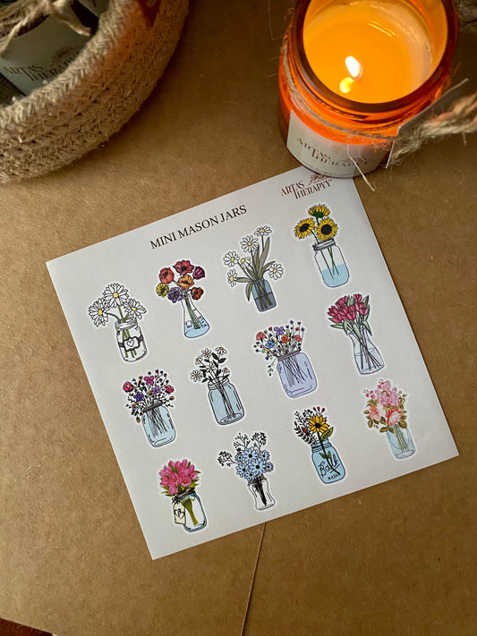 Mini Mason Jar Sticker Sheet
