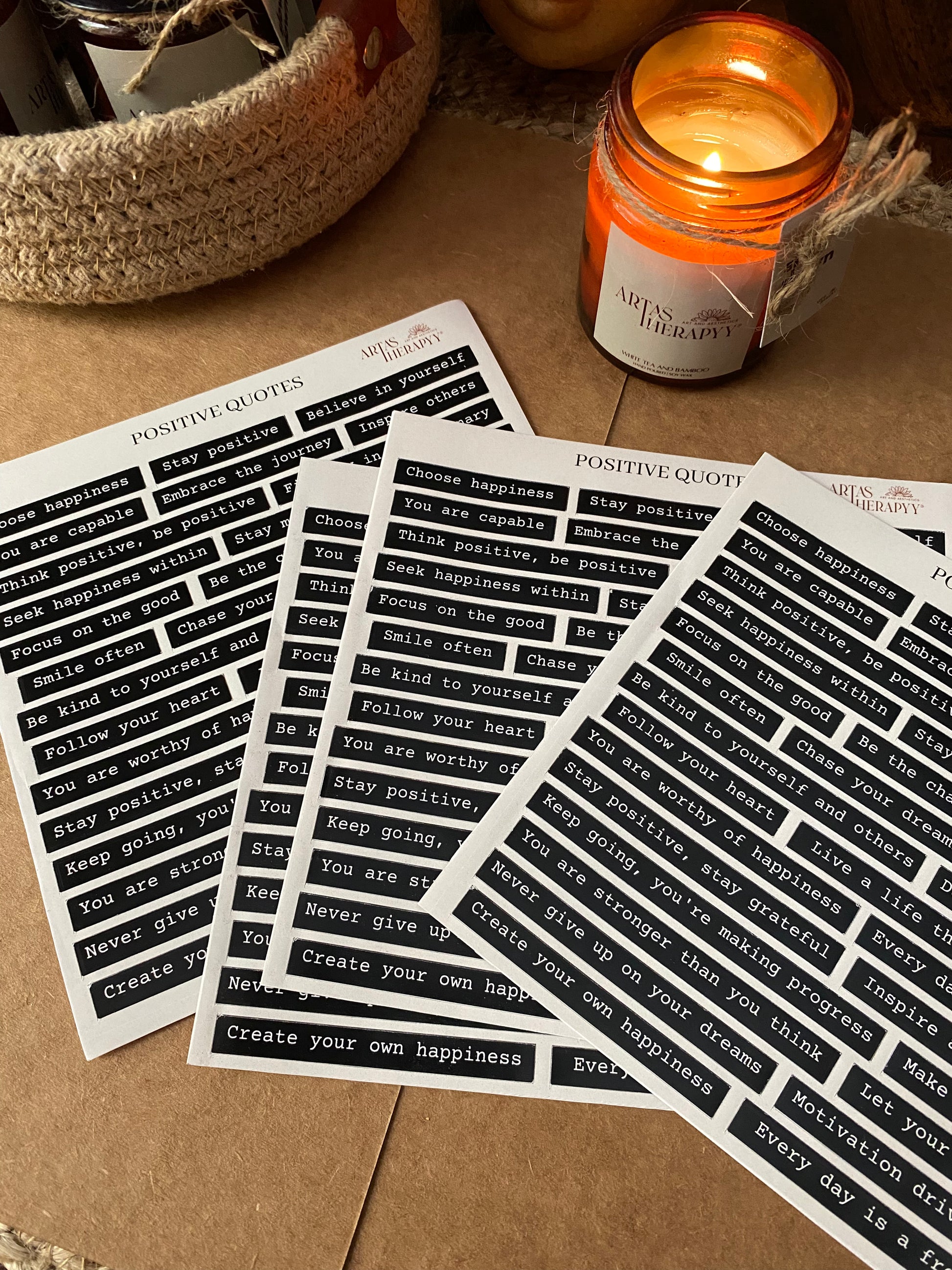 Positive Sticker Sheets Positive Quotes Sticker Sheets – Artastherapyy®