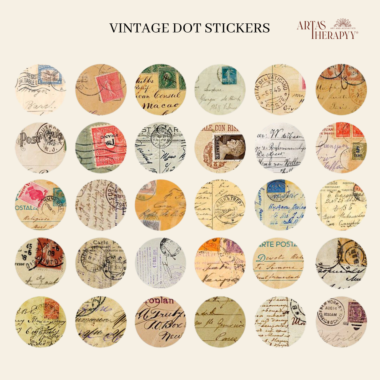 Vintage Dots Sticker Sheet