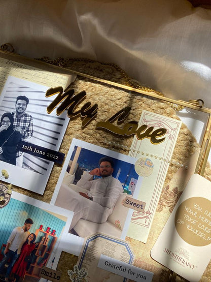 Large brass standing picture frame