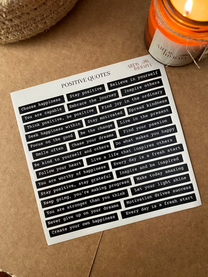 Positive Sticker Sheets Positive Quotes Sticker Sheets – Artastherapyy®